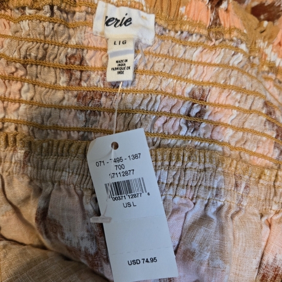 NWT Aerie Printed Halter Midi Dress Linen Size Large - Picture 5 of 7